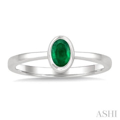 ASHI Oval Shape Gemstone Solitaire Ring 41909PPF@EMWG-OV