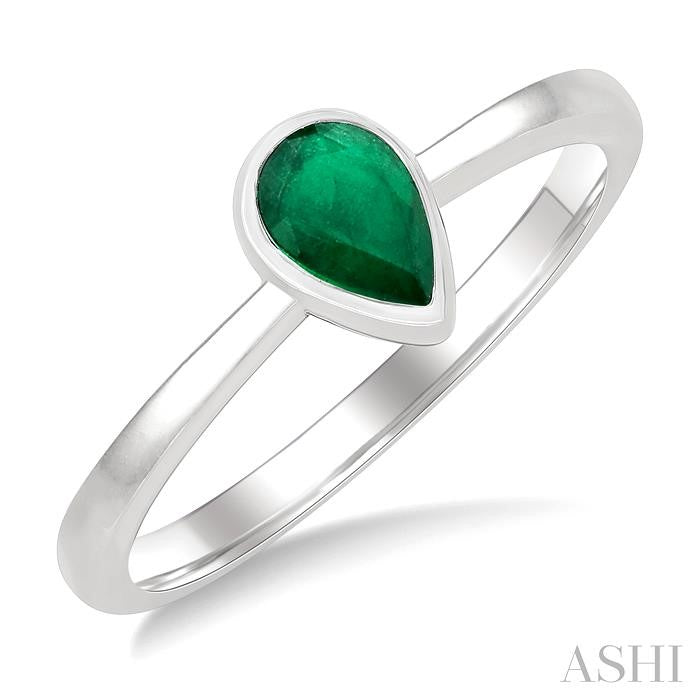ASHI Pear Shape Gemstone Solitaire Ring 41909PPF@EMWG-PR
