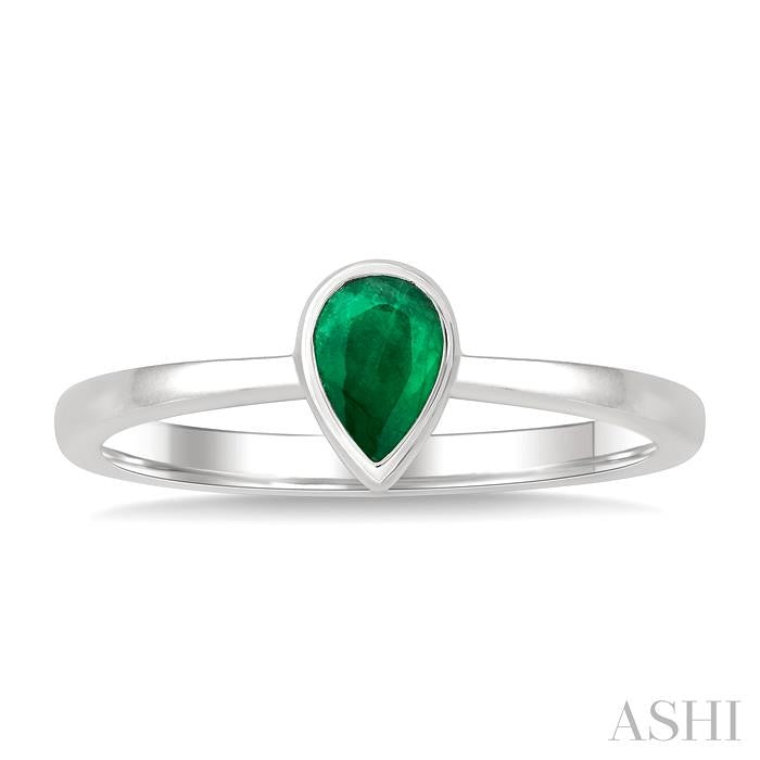 ASHI Pear Shape Gemstone Solitaire Ring 41909PPF@EMWG-PR