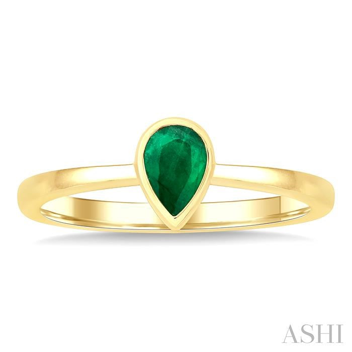 ASHI Pear Shape Gemstone Solitaire Ring 41909PPF@EMYG-PR