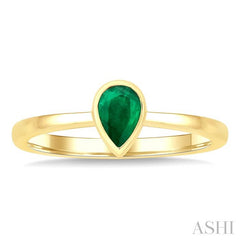 ASHI Pear Shape Gemstone Solitaire Ring 41909PPF@EMYG-PR