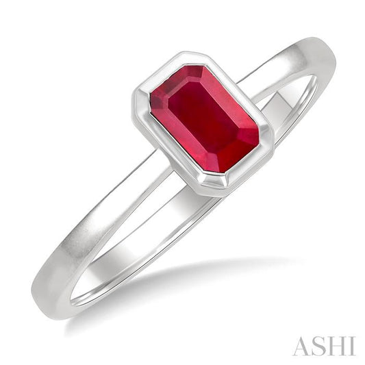 ASHI Emerald Shape Gemstone Solitaire Ring 41909PPF@RBWG-OC