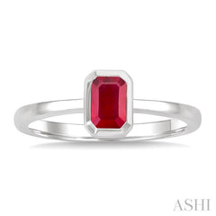 ASHI Emerald Shape Gemstone Solitaire Ring 41909PPF@RBWG-OC