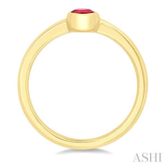ASHI Oval Shape Gemstone Solitaire Ring 41909PPF@RBYG-OV