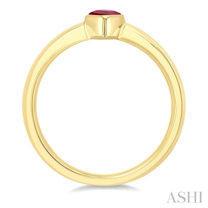 ASHI Pear Shape Gemstone Solitaire Ring 41909PPF@RBYG-PR