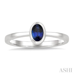 ASHI Oval Shape Gemstone Solitaire Ring 41909PPF@SPWG-OV