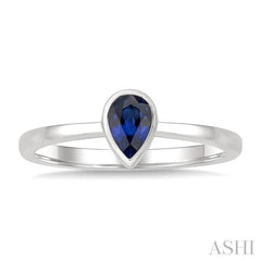 ASHI Pear Shape Gemstone Solitaire Ring 41909PPF@SPWG-PR