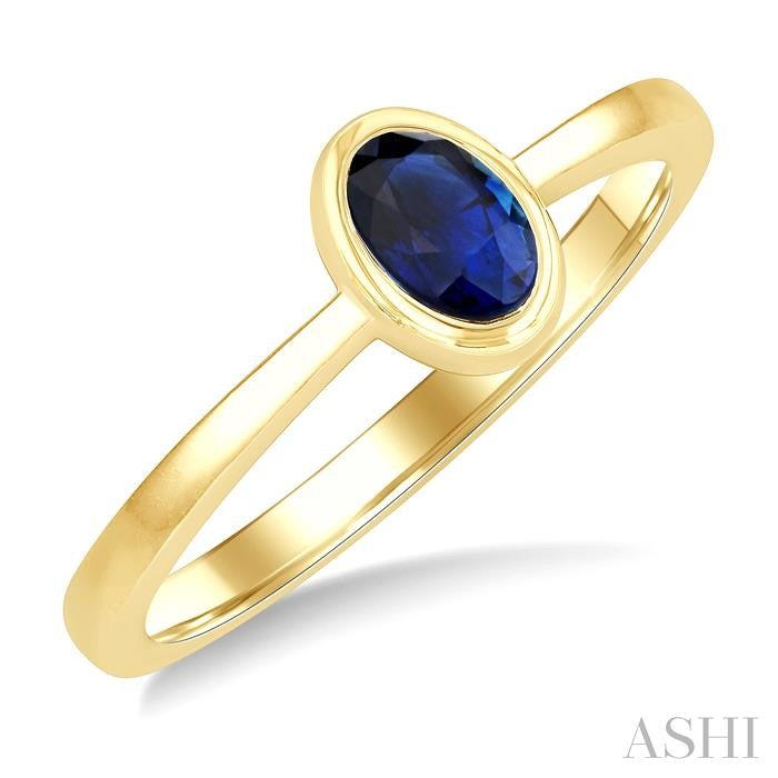 ASHI Oval Shape Gemstone Solitaire Ring 41909PPF@SPYG-OV