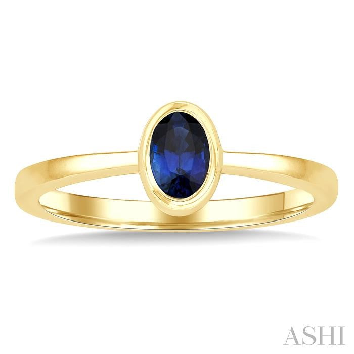 ASHI Oval Shape Gemstone Solitaire Ring 41909PPF@SPYG-OV
