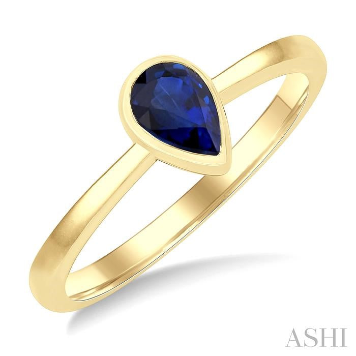 ASHI Pear Shape Gemstone Solitaire Ring 41909PPF@SPYG-PR