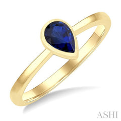 ASHI Pear Shape Gemstone Solitaire Ring 41909PPF@SPYG-PR