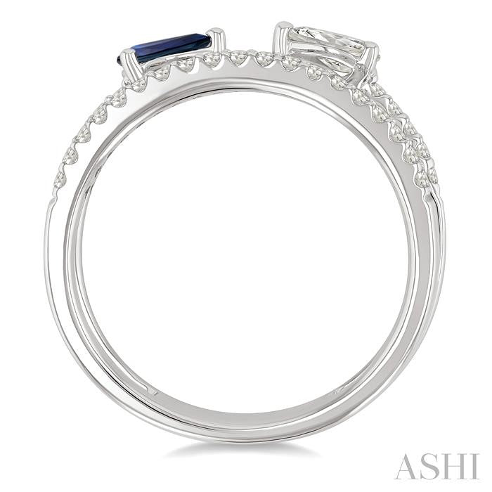 ASHI Pear Shape East-West Gemstone & Diamond Fashion Ring 41913PPFGSPWG