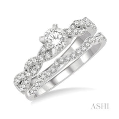 ASHI Round Shape Diamond Wedding Set 242M0PPFHWG-WS