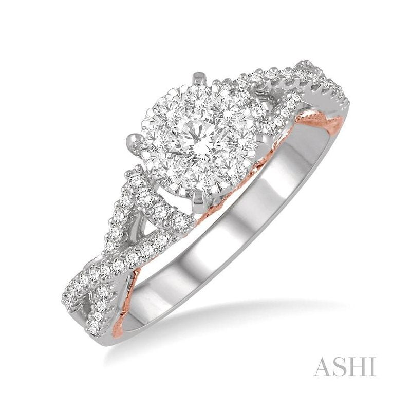 ASHI Round Shape Lovebright Diamond Engagement Ring 129E3PPFVWP