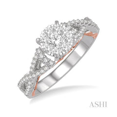 ASHI Round Shape Lovebright Diamond Engagement Ring 129E3PPFVWP