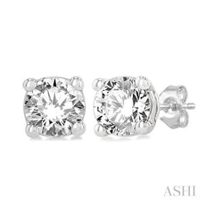 ASHI Round Shape Diamond Stud Earrings 66307PPFGERWG