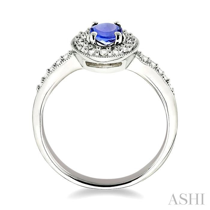 ASHI Oval Shape Gemstone & Halo Diamond Ring 42496PPFNTZW