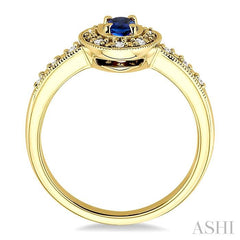 ASHI Oval Shape Gemstone & Diamond Ring 42498PPFSSPYG