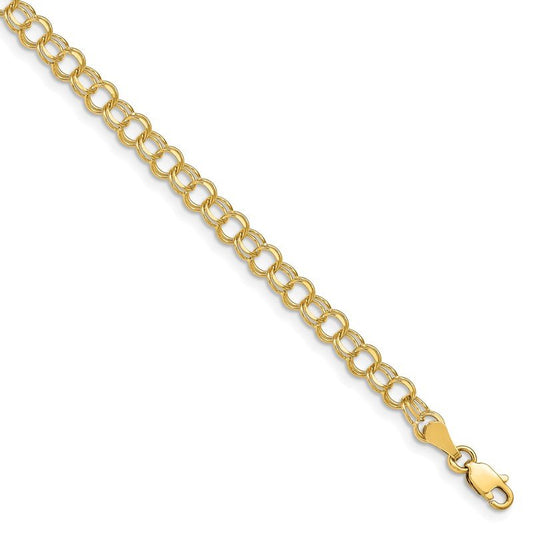 Quality Gold 14k Double Link Charm Bracelet DO506