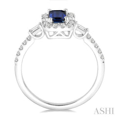 ASHI Emerald Shape Gemstone & Halo Diamond Ring 42613PPFHSPWG