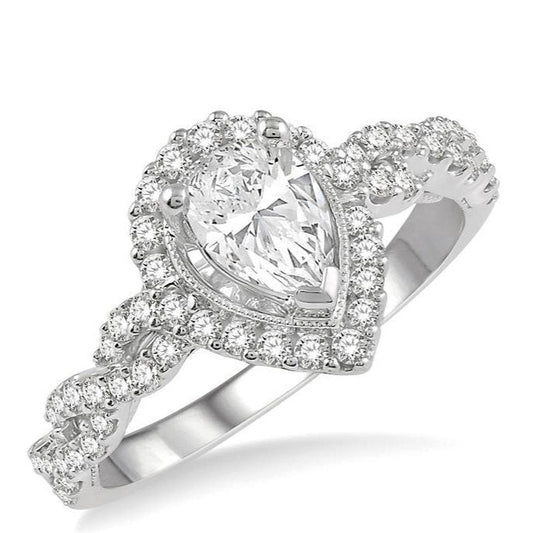 Parkplace Jewelers Pear Shape Halo Diamond Engagement Ring 262F2PPFHWG-LE