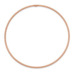 Quality Gold 14k 1.5mm Rose Gold Textured Slip-on Bangle Bracelet DB542