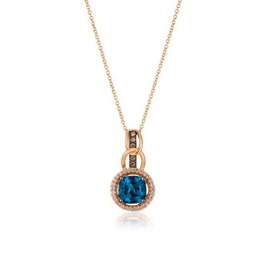 Le Vian 14K Strawberry Gold® Deep Sea Blue Topaz™ 1 1/2 cts. Pendant TRMH 23A
