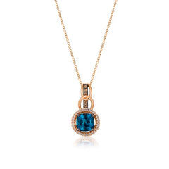 Le Vian 14K Strawberry Gold® Deep Sea Blue Topaz™ 1 1/2 cts. Pendant TRMH 23A