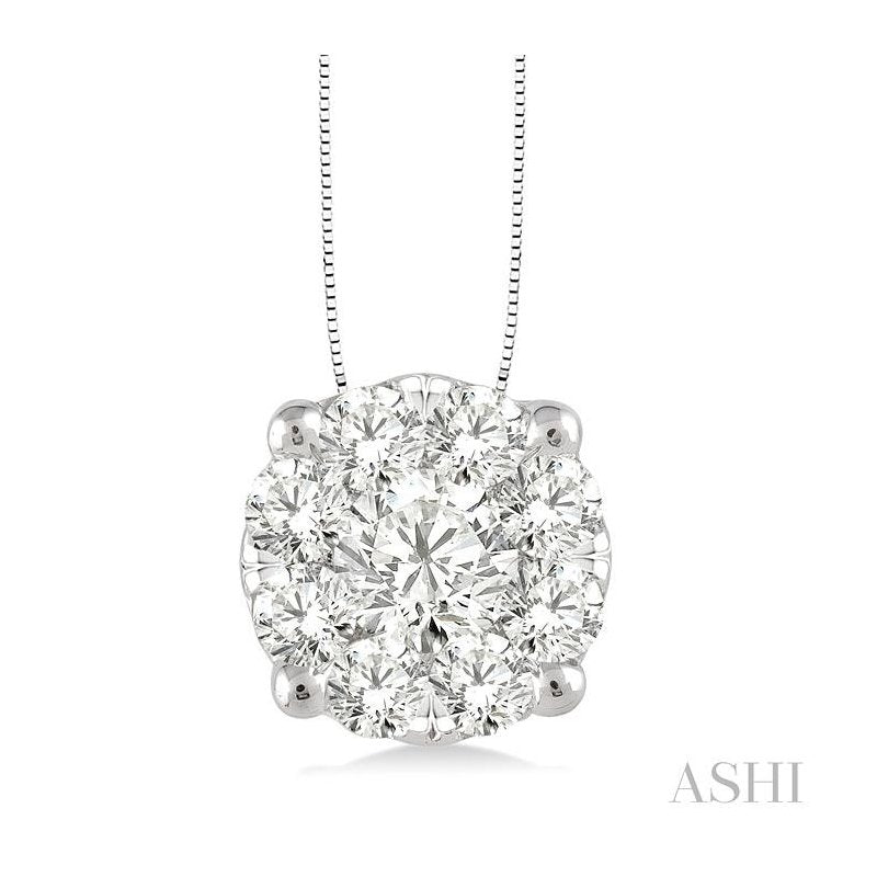 ASHI Round Shape Lovebright Essential Diamond Solitaire Pendant 91751PPFGPDWG