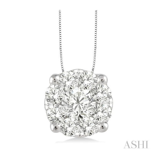 ASHI Round Shape Lovebright Essential Diamond Solitaire Pendant 91751PPFGPDWG