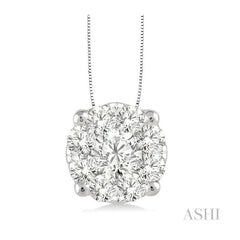 ASHI Round Shape Lovebright Essential Diamond Solitaire Pendant 91751PPFGPDWG