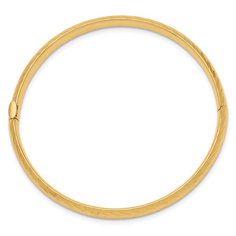 Quality Gold 14k 3/16 Textured Children's Hinged Bangle DB691