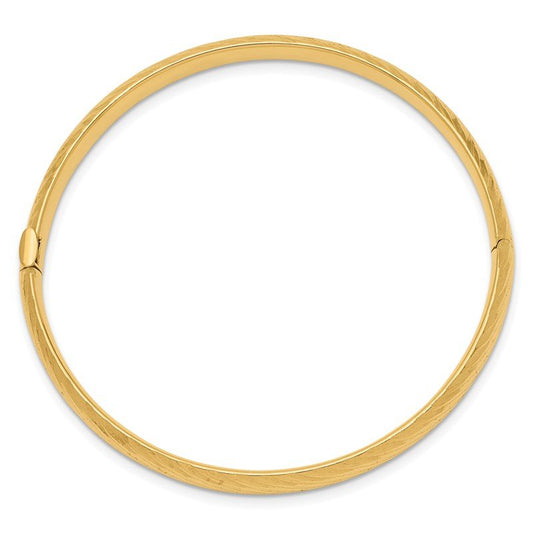 Quality Gold 14k 3/16 Textured Children's Hinged Bangle DB691