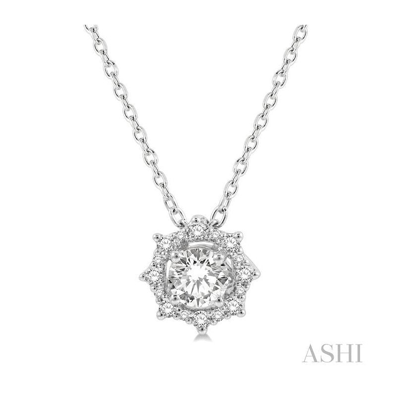 ASHI Round Shape Halo Diamond Fashion Pendant 908F5PPFHPDWG