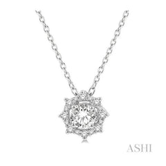 ASHI Round Shape Halo Diamond Fashion Pendant 908F5PPFHPDWG