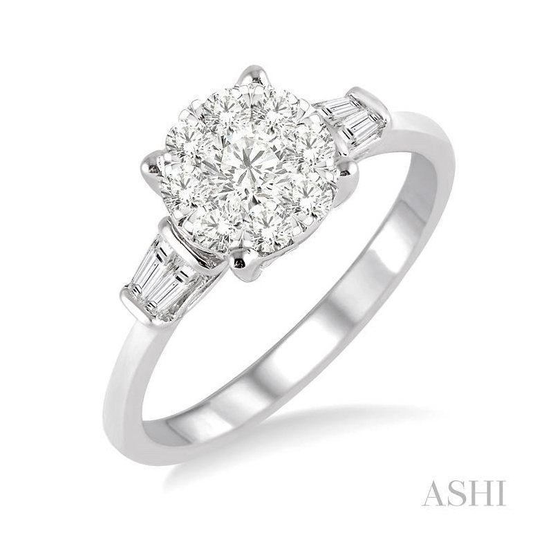ASHI Round Shape Lovebright Diamond Engagement Ring 24532PPFVWG-LE