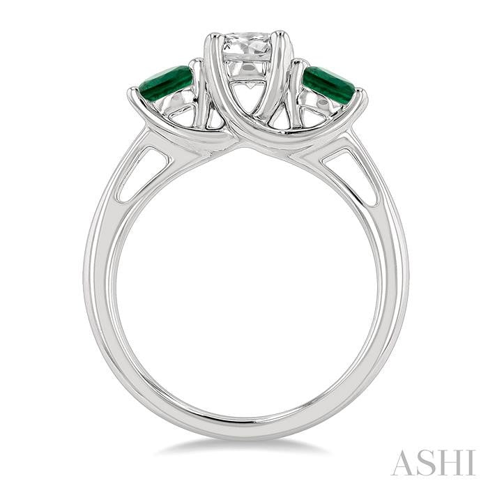 ASHI Round Shape Past Present & Future Gemstone & Diamond Ring 44542PPFGEMWG