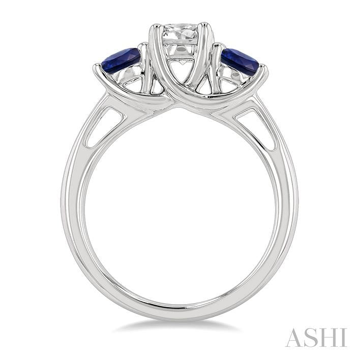 ASHI Round Shape Past Present & Future Gemstone & Diamond Ring 44542PPFGSPWG