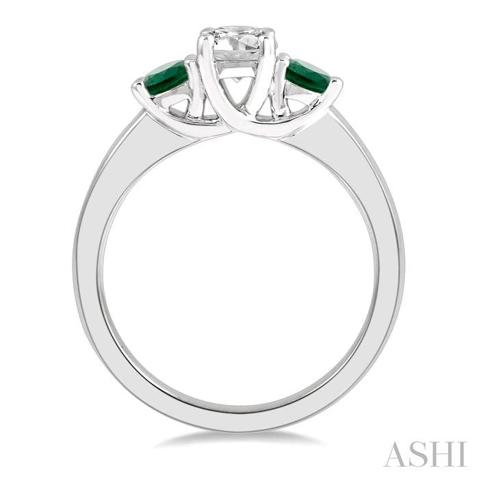 ASHI Round Shape Past Present & Future Gemstone & Diamond Ring 44544PPFGEMWG