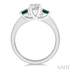 ASHI Round Shape Past Present & Future Gemstone & Diamond Ring 44544PPFGEMWG
