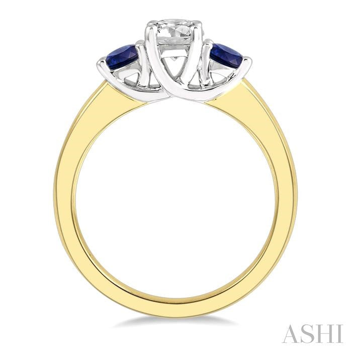 ASHI Round Shape Past Present & Future Gemstone & Diamond Ring 44544PPFGSPYW