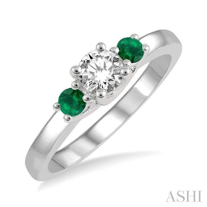 ASHI Round Shape Past Present & Future Gemstone & Diamond Ring 44545PPFGEMWG