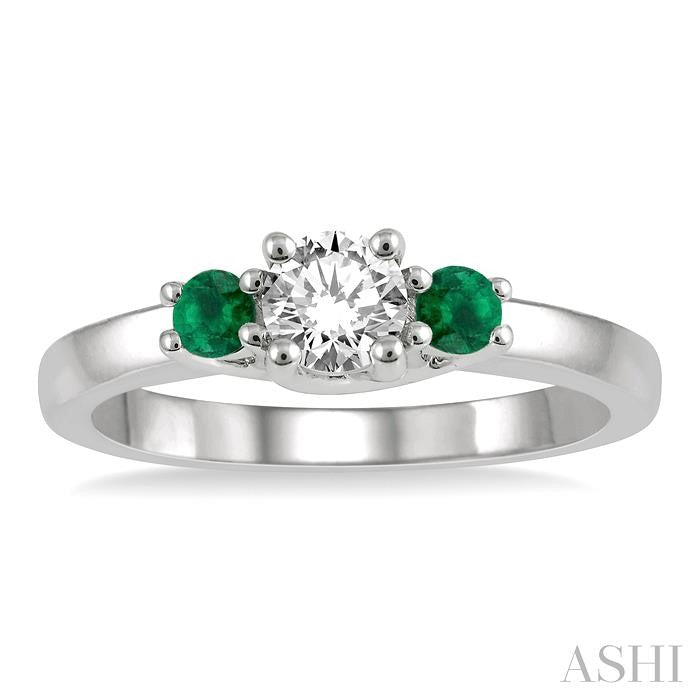 ASHI Round Shape Past Present & Future Gemstone & Diamond Ring 44545PPFGEMWG