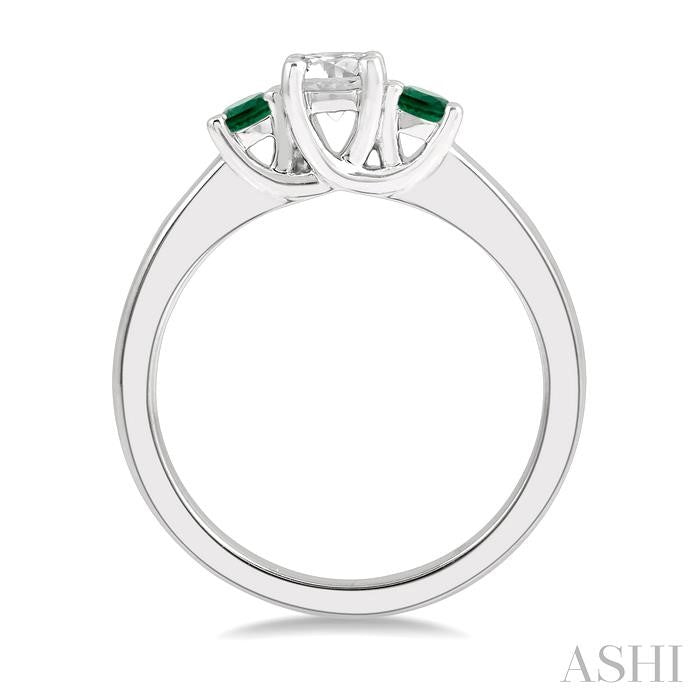 ASHI Round Shape Past Present & Future Gemstone & Diamond Ring 44545PPFGEMWG