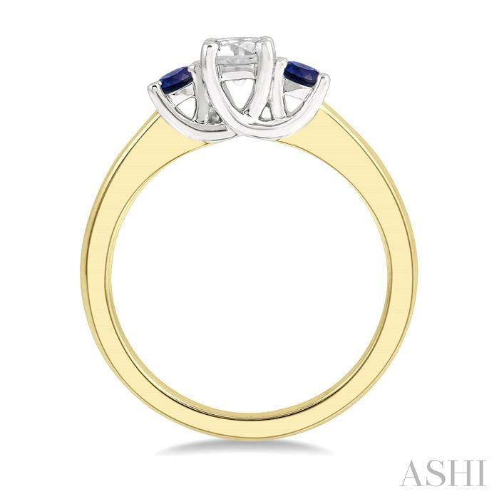 ASHI Round Shape Past Present & Future Gemstone & Diamond Ring 44545PPFGSPYW