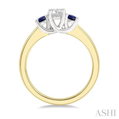 ASHI Round Shape Past Present & Future Gemstone & Diamond Ring 44545PPFGSPYW