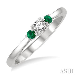 ASHI Round Shape Past Present & Future Gemstone & Diamond Ring 44548PPFGEMWG