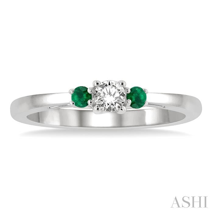 ASHI Round Shape Past Present & Future Gemstone & Diamond Ring 44548PPFGEMWG