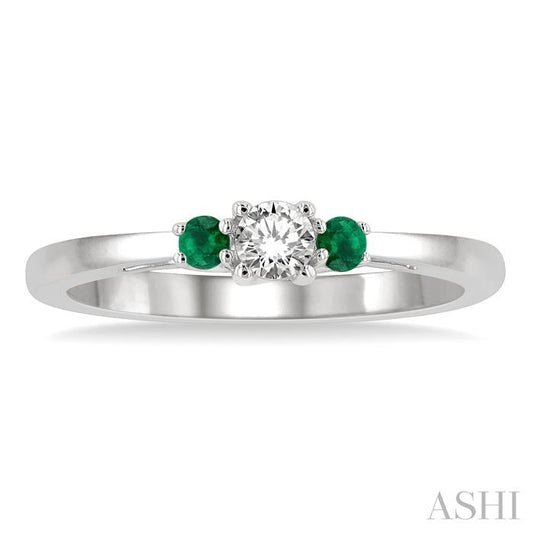 ASHI Round Shape Past Present & Future Gemstone & Diamond Ring 44548PPFGEMWG