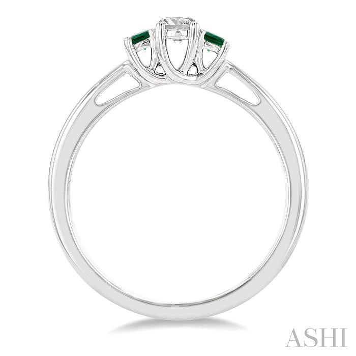 ASHI Round Shape Past Present & Future Gemstone & Diamond Ring 44548PPFGEMWG